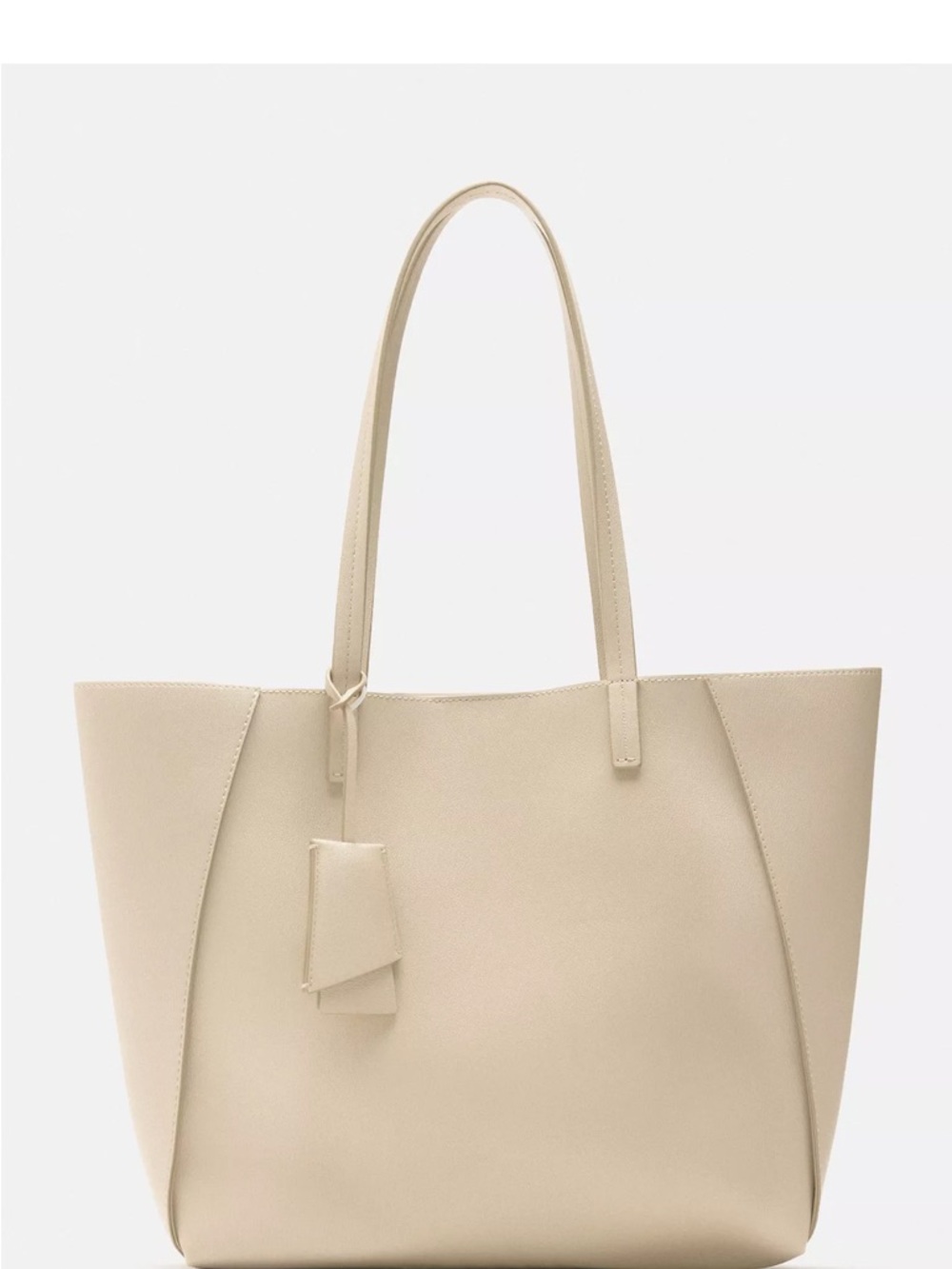 Cream Compartmentalized Tote Bag